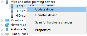 update driver touchpad