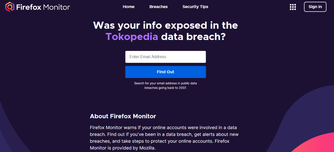 firefox monitor homepage