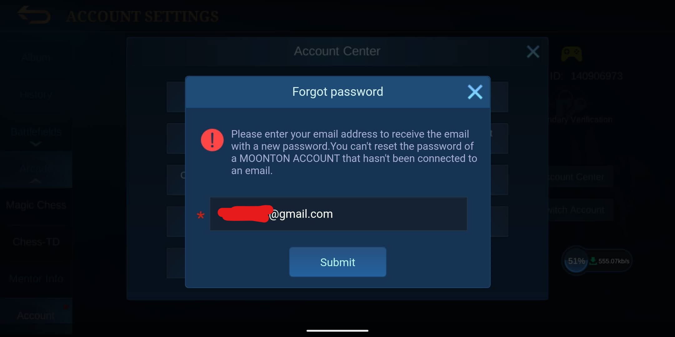 forgot password akun moonton